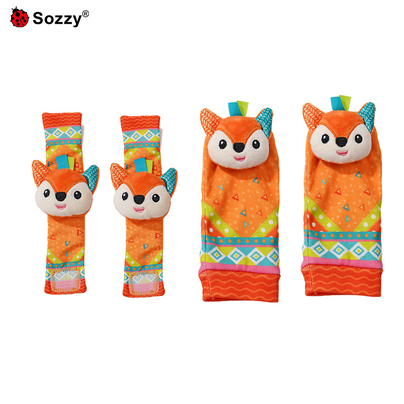 พรีออเดอร์ (Pre-order) Sozzy003 สายรัดข้อมือ+ถุงเท้า ลายสัตวฺน่ารัก ชุด4 ชิ้น