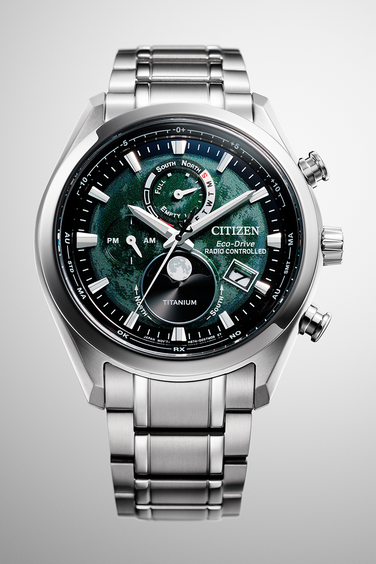 Citizen BY1010-81X นาฬิกาผู้ชาย Eco-Drive Tsuki-yomi Radio-Controlled Men's Watch