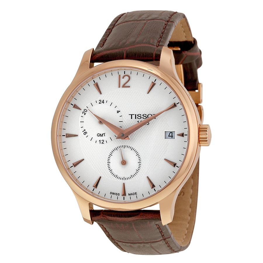 Tissot T063.639.36.037.00 นาฬิกาผู้ชาย Tissot รุ่น T0636393603700, Tradition GMT Men's Watch