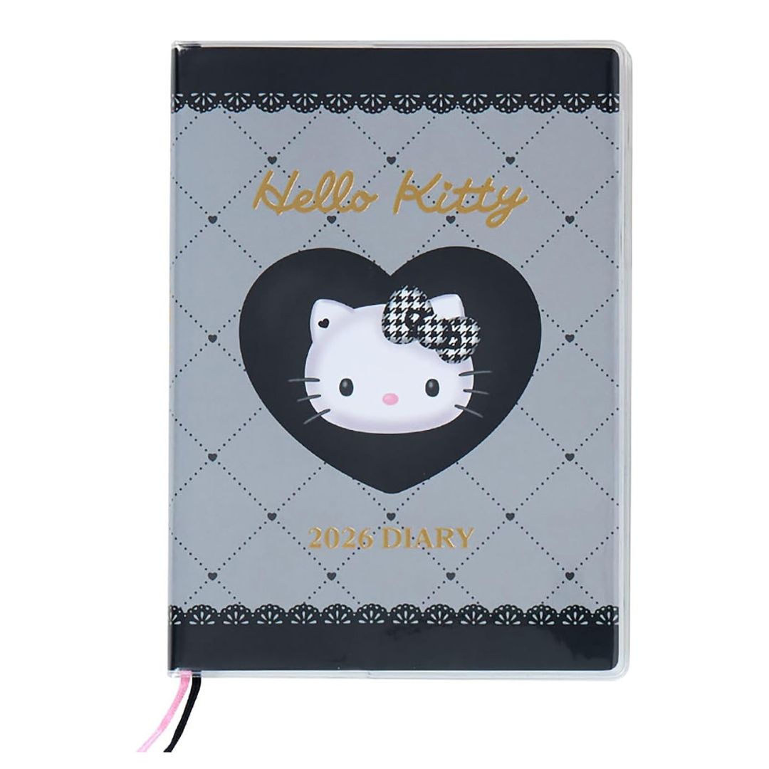 [PRE-ORDER] DIARY Planner 2026 สมุดแพลนเนอร์ ลายคิตตี้ สีดำ Hello Kitty Size B6 Black แพลนเนอร์ ไดอารี่ จากซานริโอ Sanrio Japan นำเข้าจากญี่ปุ่น ハローキティ B6 ダイアリー（ブロックタイプ） 2026