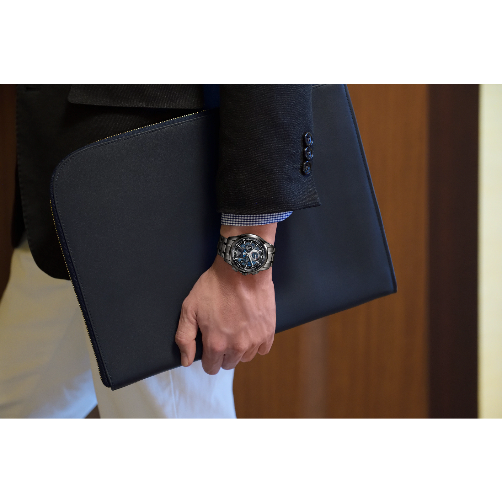 Citizen BY1008-67L นาฬิกาผู้ชาย Attesa HAKUTO-R Super Titanium™ Eco-Drive Radio Perpetual Moon Phase Limited 2,400 Men's Watch