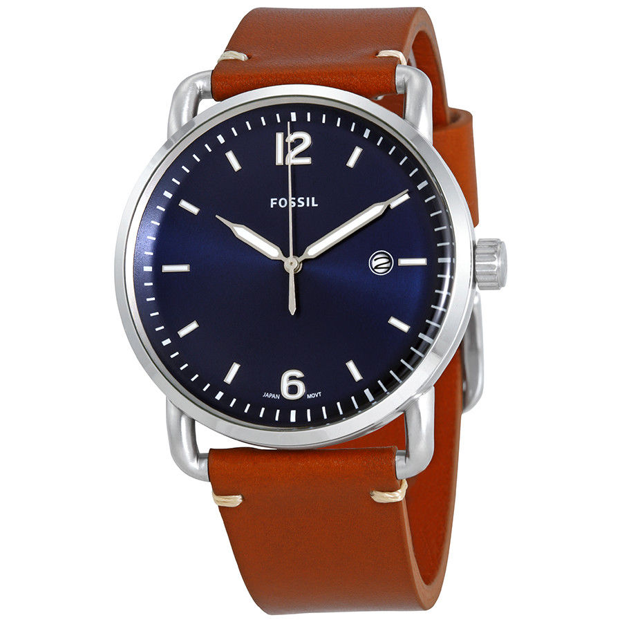 Fossil FS5325 นาฬิกาผู้ชาย Fossil รุ่น FS5325, The Commuter Leather Blue Dial Quartz Men's Watch