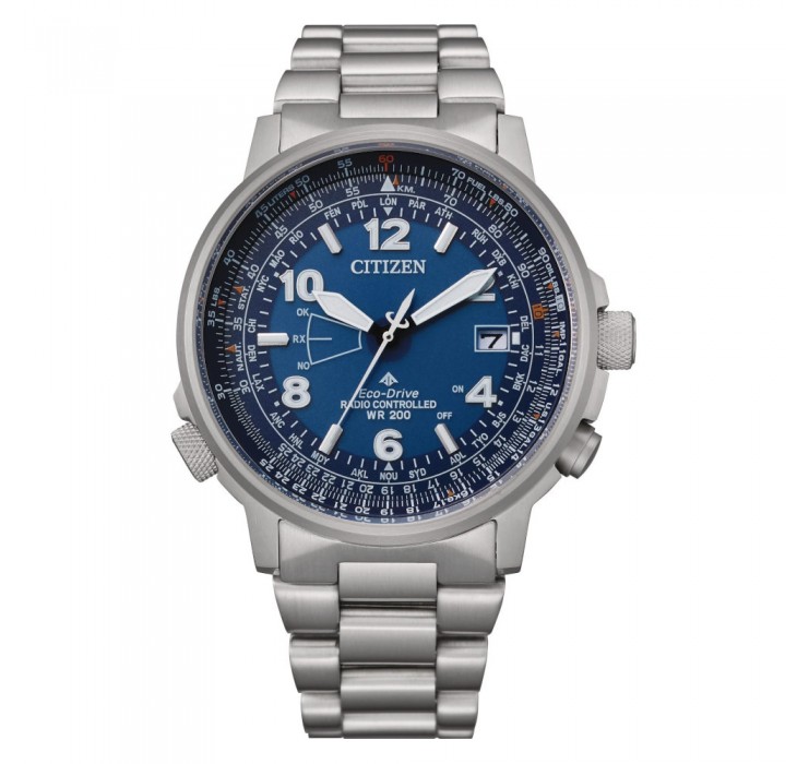 Citizen CB0240-88L นาฬิกาผู้ชาย Eco-Drive Promaster Sky Radio Controlled Pilot Men's Watch