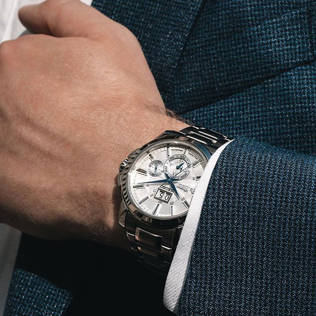 Seiko SNP159P1 นาฬิกาข้อมือผู้ชาย Premier Kinetic Perpetual Men's Watch