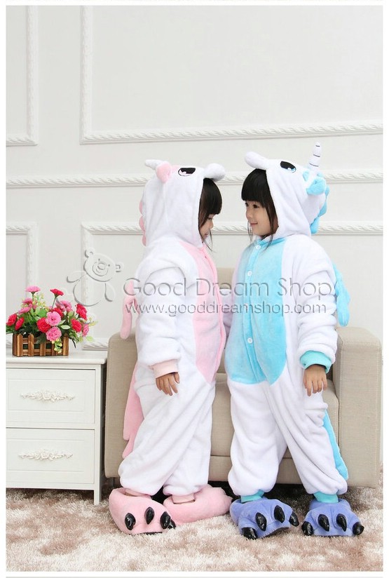 ชุดนอนมาสคอตเด็ก ยูนิคอน ฟ้า