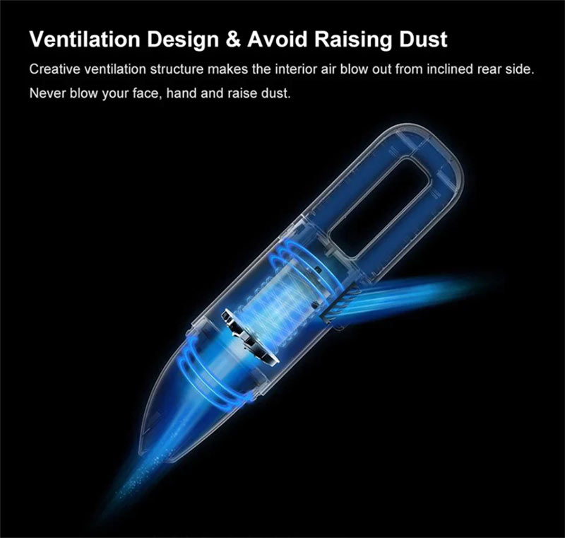 Xioami CoClean Cleanfly Portable Car Vacuum Cleaner - เครื่องดูดฝุ่นในรถแบบพกพา (พร้อมอะแดปเตอร์ชาร์จไฟบ้าน)