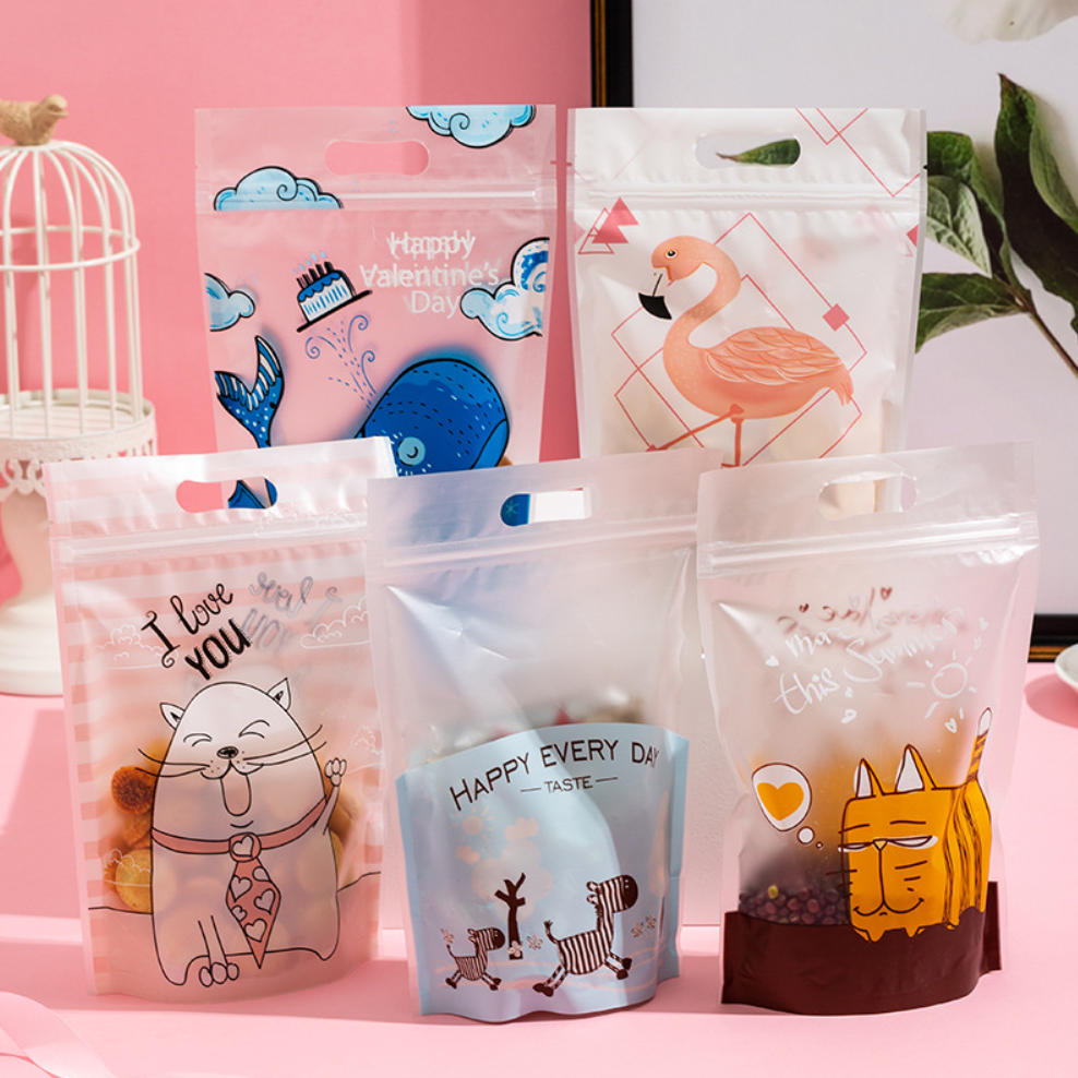 ถุงซิป ลายการ์ตูนน่ารัก ขนาด 15.2x22.5 ซม. จำนวน 47-50 ชิ้น/แพ็ค (ชุดที่ 2/2)