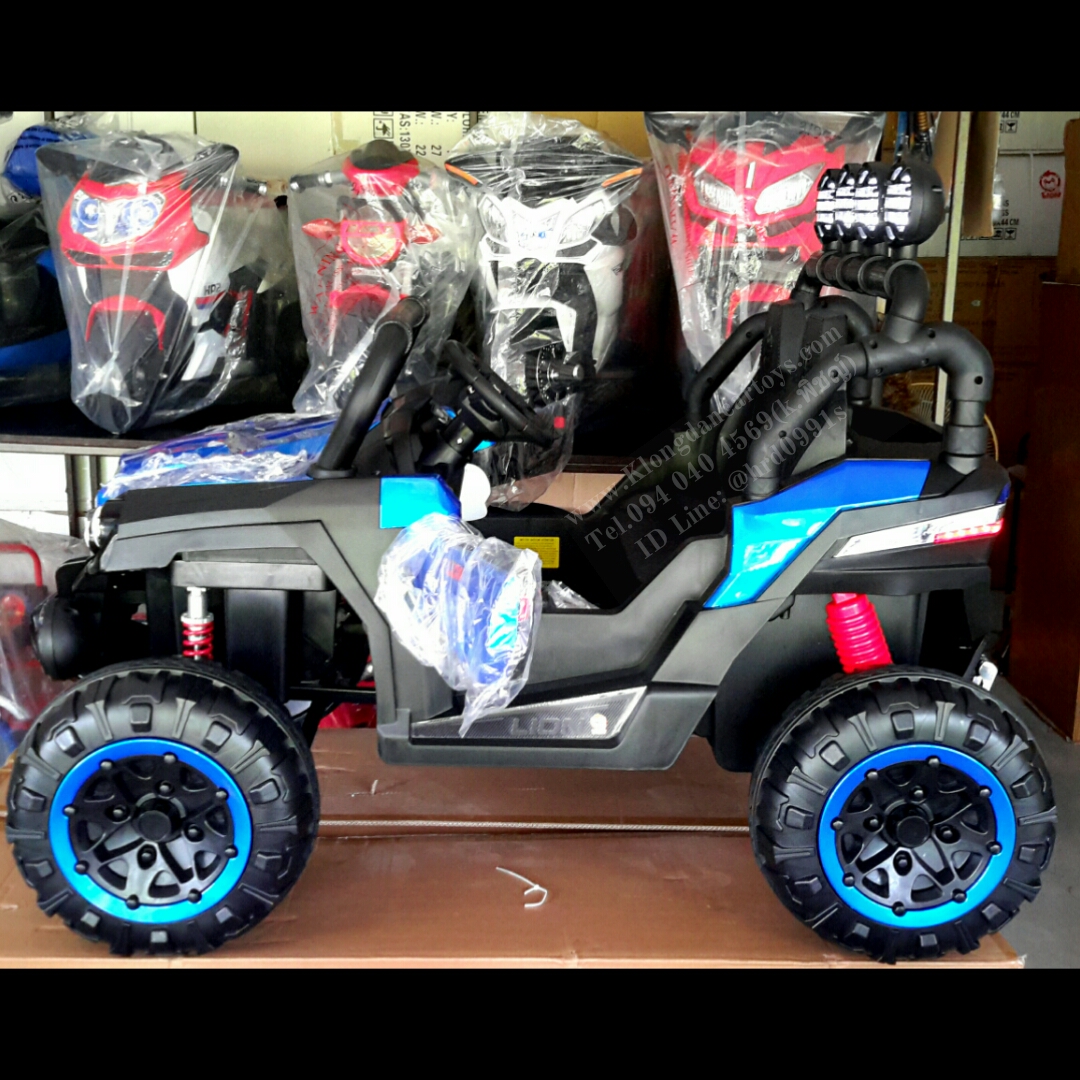 รถแบตเตอรี่เด็กนั่ง2คนบักกี้2018💥คันใหญ่ที่สุด💥 *ขับ4มอเตอร์ แบต12v10a, ต่อบูลทูธมือถือได้* (ออกตัวสมูท, มีโช้คอัพจริง, ต่อบูลทูธมือถือ เล่นUSB AUXและเล่นFMได้, มีรีโมทบูลทูธ, ท้ายมีช่องเก็บของ)