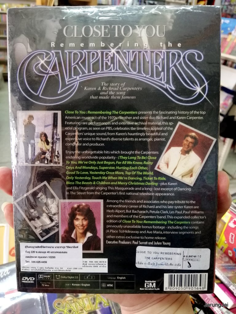 dvd carpenters close to you remembering หนังสารคดี dvd aps dvd s inter