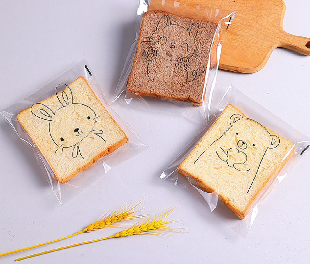 ถุงคุ๊กกี้ ฝากาว ขนาด 15x18 ซม.จำนวน 95-100 ชิ้นต่อแพ็ค