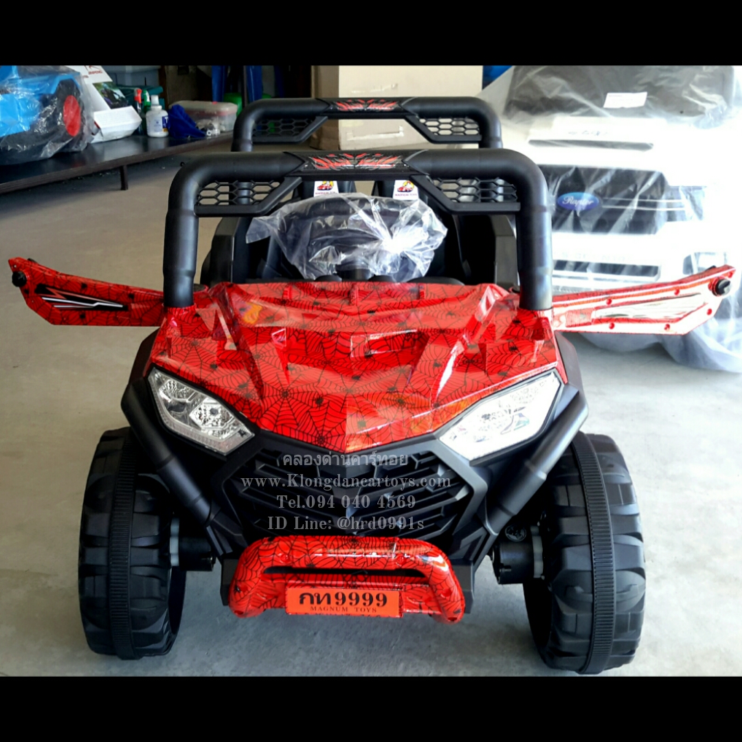 รถเด็กแบตเตอรี่จิ๊ปสปอตมินิ 💥ใช้มือถือบังคับได้💥(โยกแบบสไลด์, 2มอเตอร์2แบต, ออกตัวสมูท, รีโมทบูลทูธ, มีโช้ค, มีประตูเปิดได้)