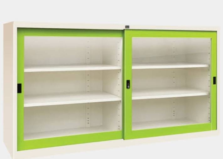 ตู้เหล็กบานเลื่อน5ฟุต กระจก