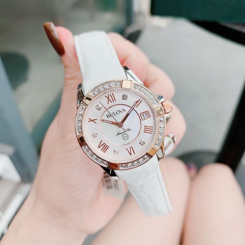 Bulova 98R233 นาฬิกาผู้หญิง Marine Star Quartz Diamonds Women's Watch