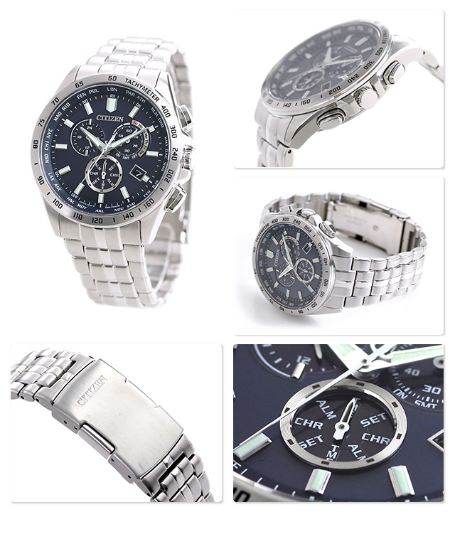 Citizen CB5870-91L นาฬิกาผู้ชาย Eco-Drive Chronograph Radio Controlled Perpetual Men's Watch