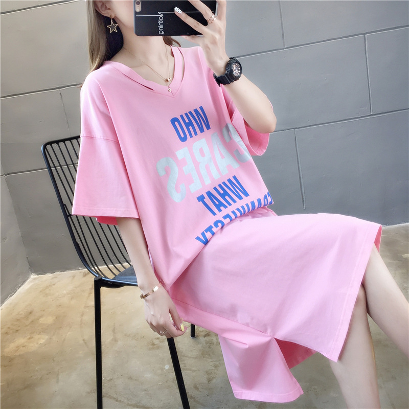 ชุดคลุมท้องแฟชั่นน่ารัก ผ้ายืดนิ่ม คอวี ไม่ร้อน ลายและสี น่ารักสวยตรงแบบ M L XL XXL