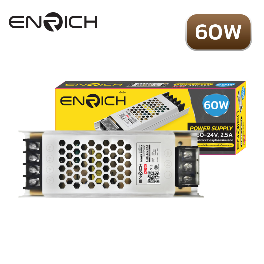 สวิทช์ชิ่ง พาวเวอร์ซัพพลาย ENRICH S-60-24V 2.5A 60W