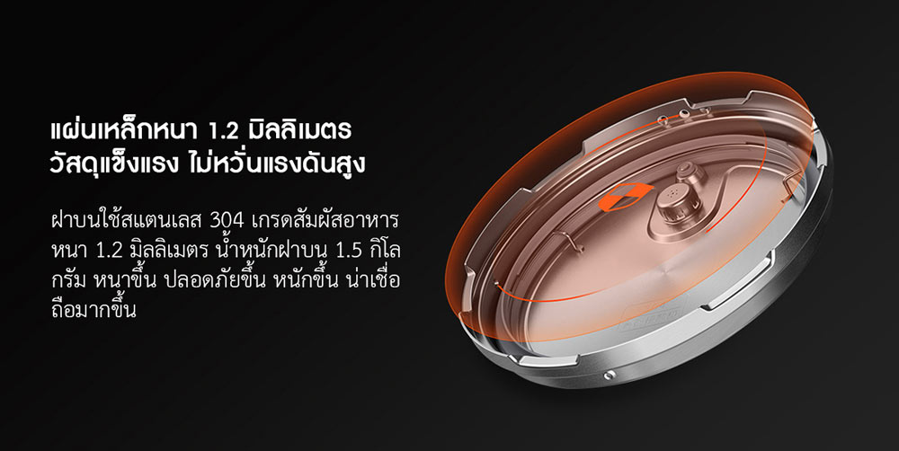 Xiaomi Smart Pressure Rice Cooker 5L - หม้อหุงข้าวอัจฉริยะ (ขนาด 5 ลิตร) (แถมหัวแปลง)