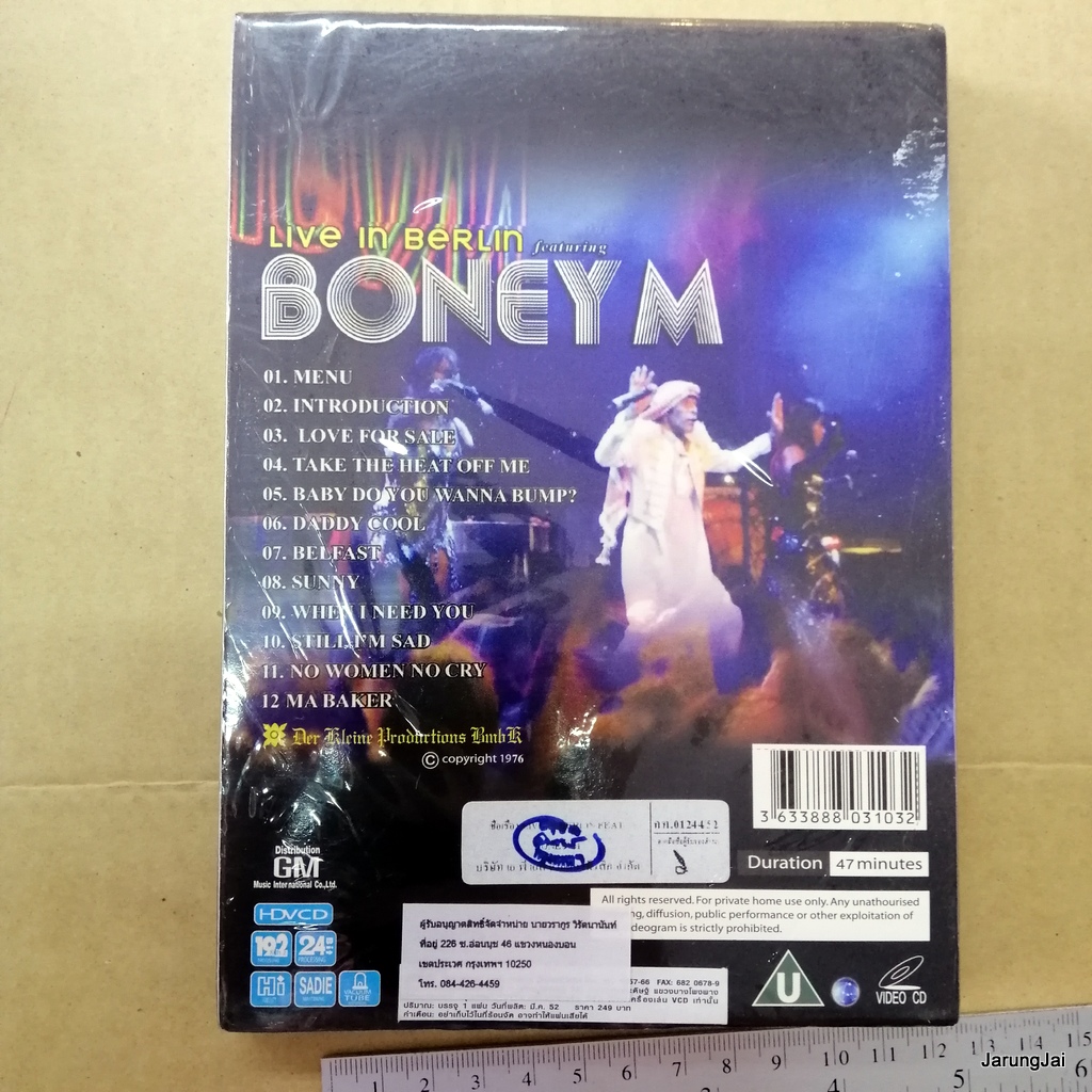vcd boney m live in berlin featurign love for sale sunny take the heat off me concert vcd aps s inter