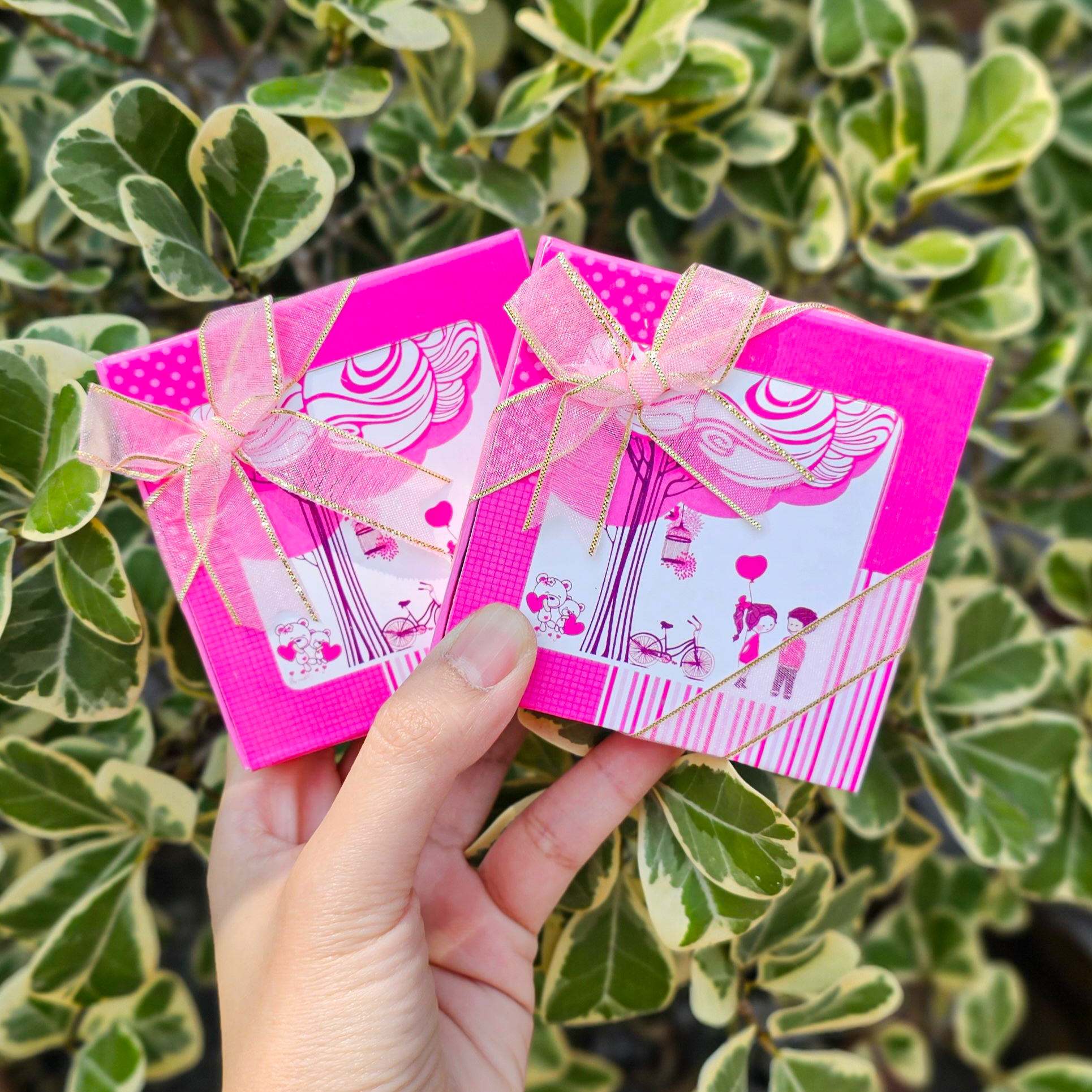 ของชำร่วย กล่องกระดาษโน๊ต พับตั้งโต๊ะได้ | แพ็กคาดริบบิ้น พร้อมสติ๊กเกอร์