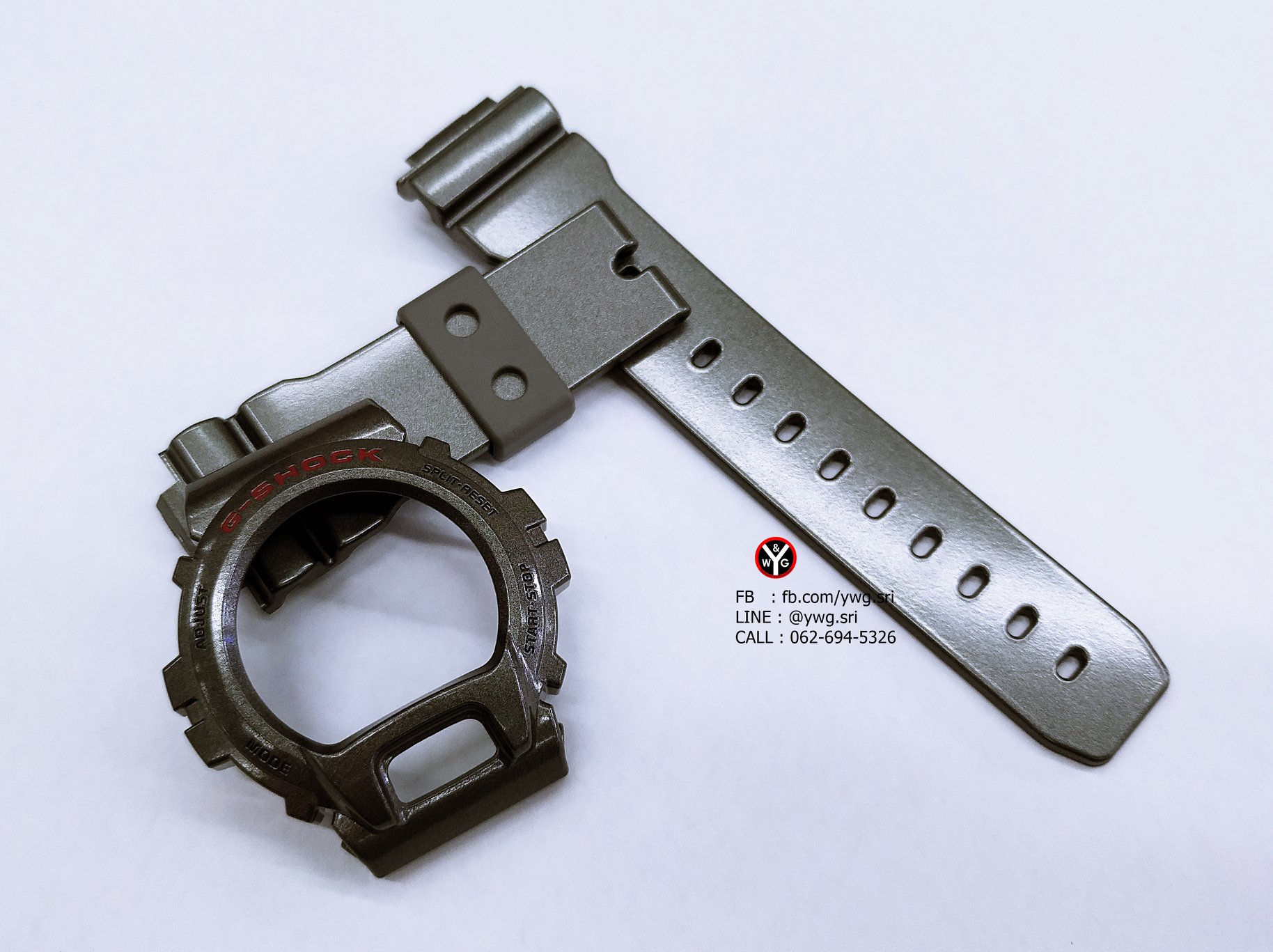กรอบสาย G-SHOCK แท้ สีเทาเงาฟร้อนแดงสลับดำ ใส่ได้รับรุ่น DW-6900