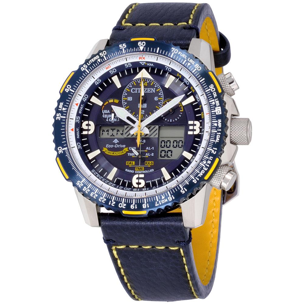 Citizen JY8078-01L นาฬิกาผู้ชาย Promaster Skyhawk Eco-Drive Blue Angels Atomic Men's Watch