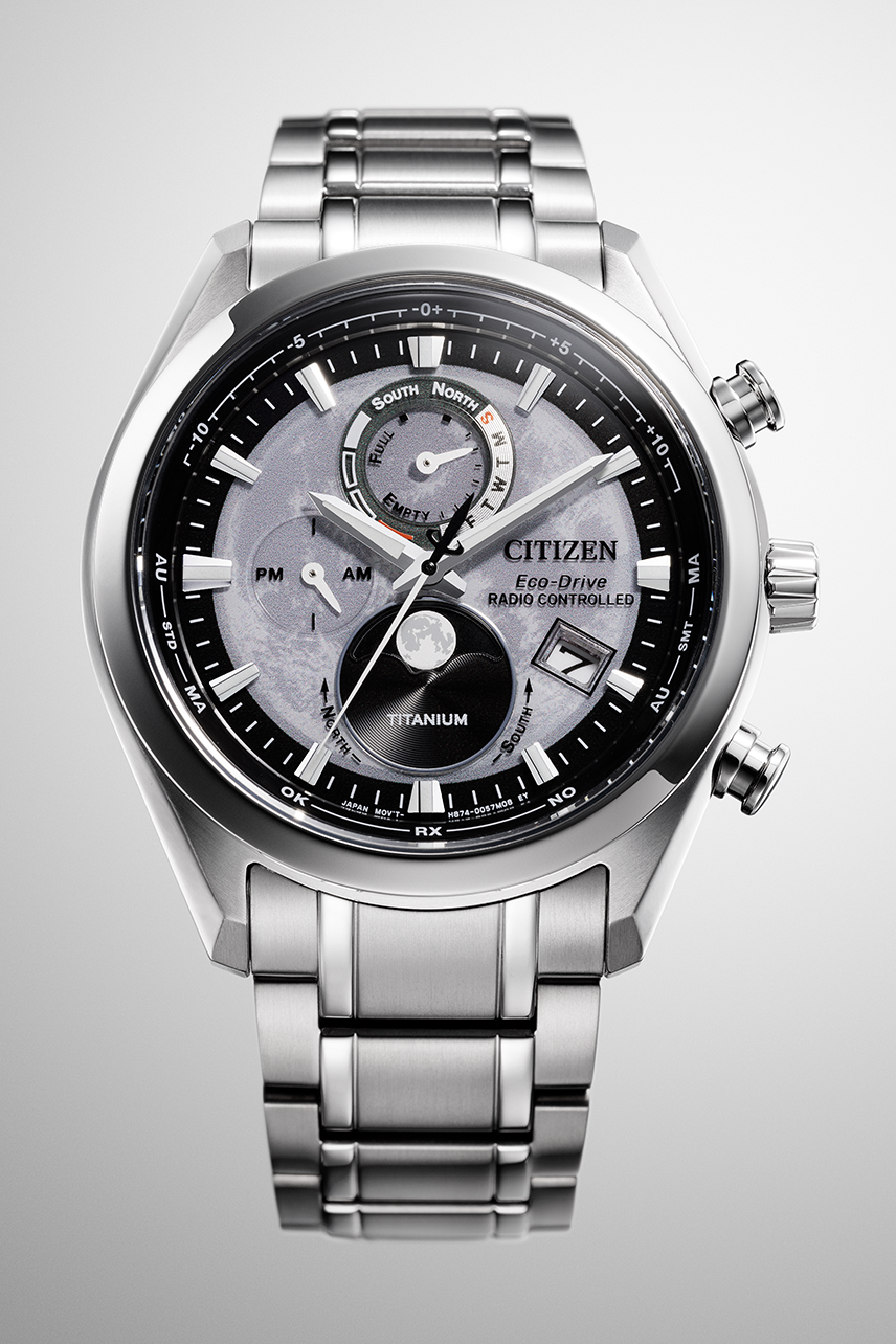 Citizen BY1010-81H นาฬิกาผู้ชาย Eco-Drive Tsuki-yomi Radio-Controlled Men's Watch