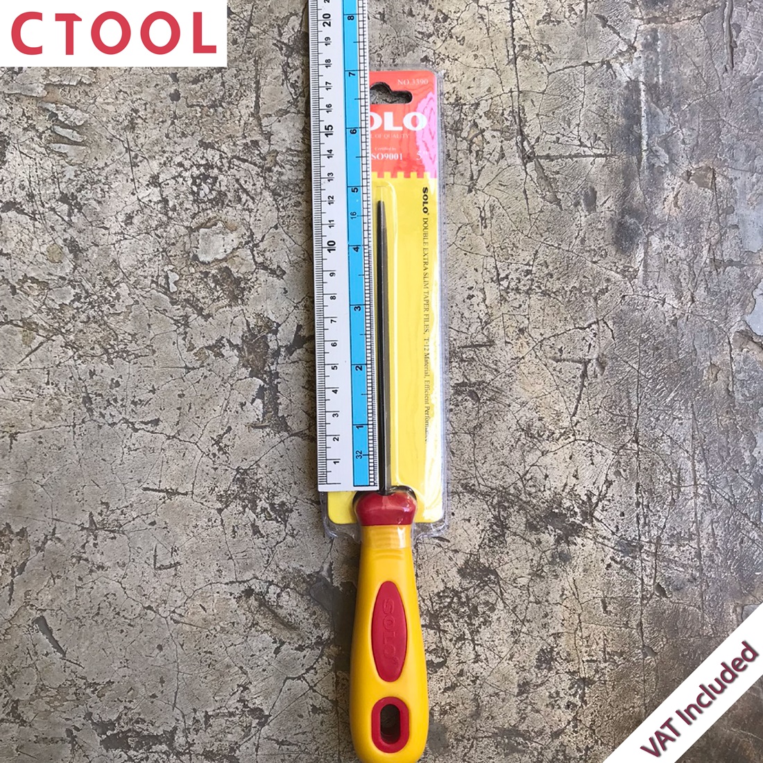 ตะไบสามเหลี่ยมพร้อมด้าม 5นิ้ว 3380-5" Solo ของแท้100% - Authentic Double Extra Slim Taper File - ซีทูล Ctoolhardware