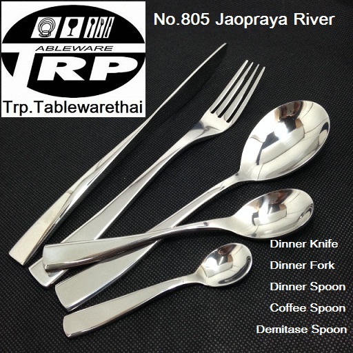 Cutlery Factory Manufacturer Of Stainless Steel Flatware Dinnerware Kitchen Knives Utensils Quality Product Made In Thai Land 805 Jaopraya River Demitasse Spoon Coffee / Tea Spoon Dinner Spoon Dinner Fork Dinner Knife Handmade Rust-Proof Stainless Steel 3