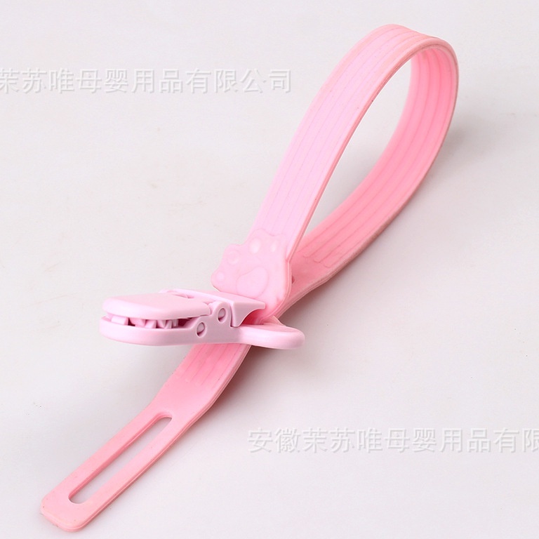 คลิปหนีบ สายคล้องซิลิโคนกันหล่น ยาว 25 ซม. food grade สายคล้องยางกัด สายคล้องจุกหลอก