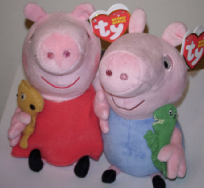ชุดคู่ Peppa + George ขนาด 7 นิ้ว (Ty)
