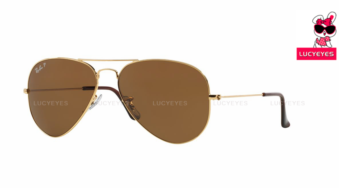 RAYBAN RB3025 001/57 ORIGINAL AVIATOR Size 58,62 กรอบทอง เลนส์น้ำตาล Polarized