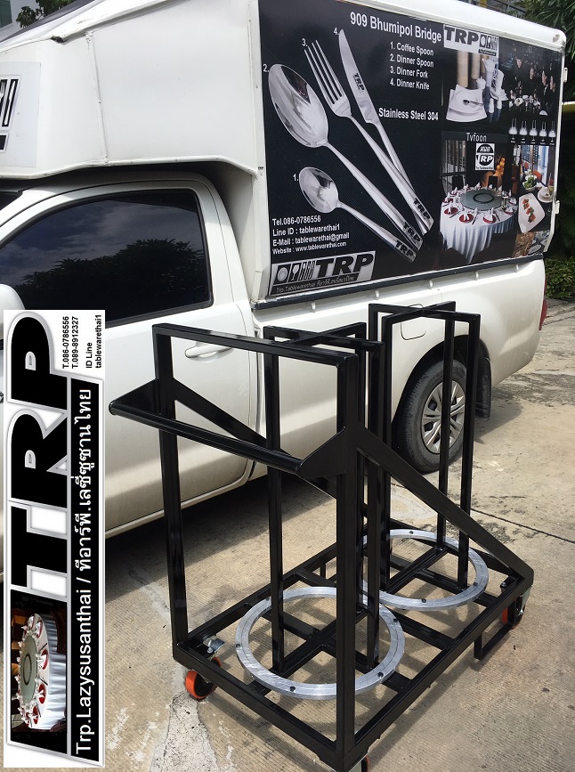 รถเข็นลซี่ซูซาน,รถเข็นจานหมุน,เสาเดียว รถเข็นเก็บจานหมุน 18 นิ้วใส่ได้ 60 วง ขนาด 59X59 cm.สูง 125 cm. Lazy susan trolley Steel 懒惰的苏珊 旋转玻璃餐桌 中式旋转玻璃桌套装 Trp.Lazysusanthai