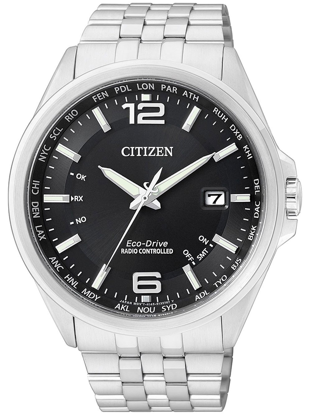 Citizen CB0010-88E นาฬิกาผู้ชาย Eco-Drive Radio Controlled World Time Perpetual Calendar Men's Watch