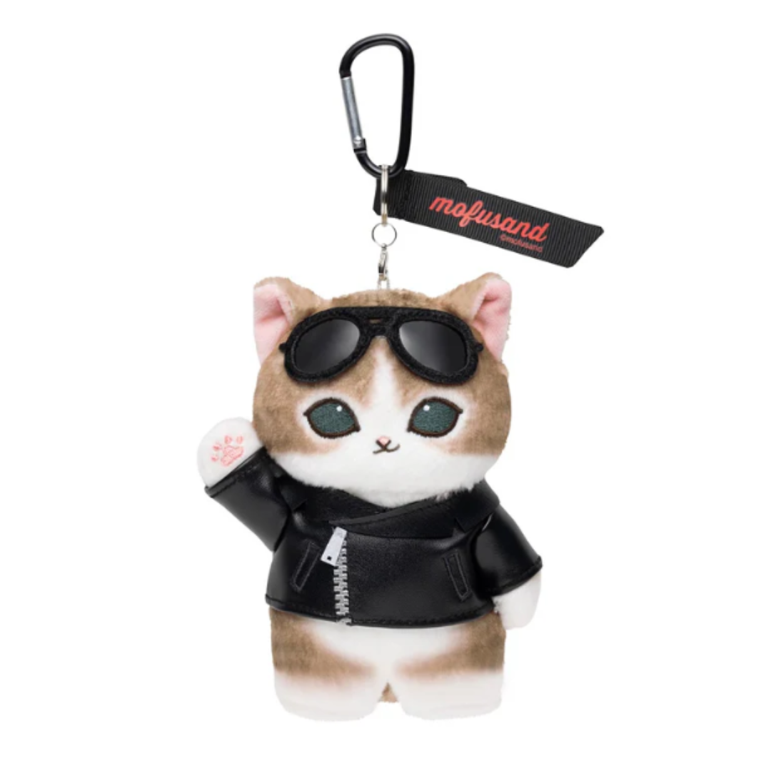 [PRE-ORDER] พวงกุญแจ ตุ๊กตา แมวโมฟุ เสื้อหนัง Mofusand Journey Leather Jacket Cat Mascot mofusand ダイナー マスコット(革ジャンにゃん)