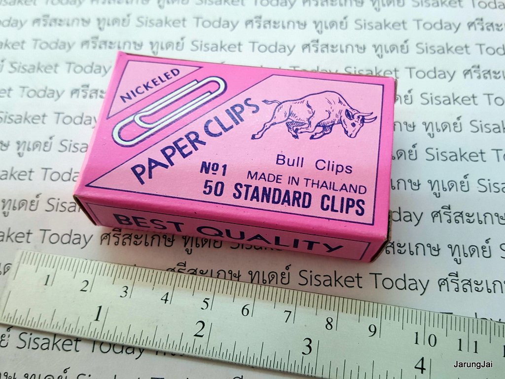 คลิปหนีบกระดาษ ลวดเสียบกระดาษ nickeled paper clips no 1 bull clips 50 standard clips