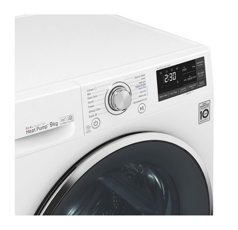 [ผ่อน0% 10ด] LG เครื่องอบผ้า ฝาหน้า 9 kg รุ่น RC09VHP2W (ชลบุรี ส่งฟรี)