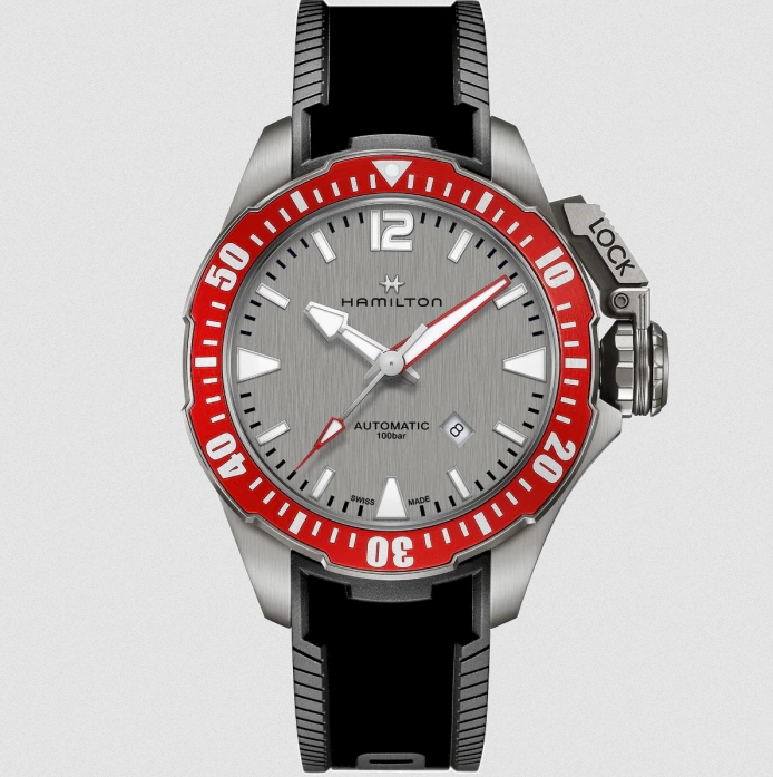 Hamilton H77805380 นาฬิกาผู้ชาย Khaki Navy Frogman Titanium Automatic Men's Watch