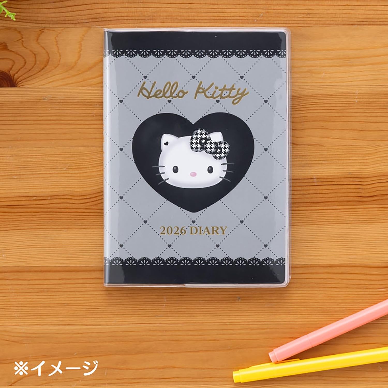 [PRE-ORDER] DIARY Planner 2026 สมุดแพลนเนอร์ ลายคิตตี้ สีดำ Hello Kitty Size B6 Black แพลนเนอร์ ไดอารี่ จากซานริโอ Sanrio Japan นำเข้าจากญี่ปุ่น ハローキティ B6 ダイアリー（ブロックタイプ） 2026