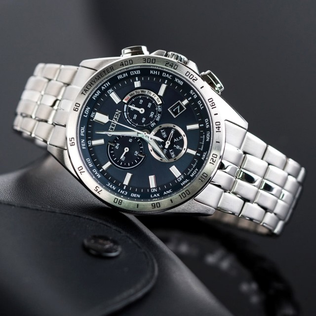 Citizen CB5870-91L นาฬิกาผู้ชาย Eco-Drive Chronograph Radio Controlled Perpetual Men's Watch