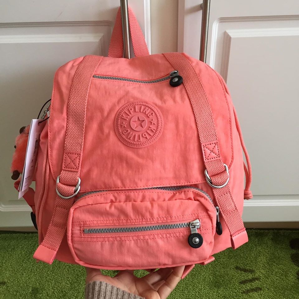Kipling backpack กระเป๋าเป้ Bp3828 650 สีส้ม orange พาสเทล