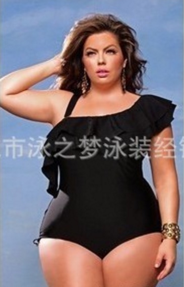 ชุดว่ายน้ำคนอ้วน พร้อมส่ง:ชุดว่ายน้ำวันพีชสีดำแต่งผ้าปาดไหล่และระบายแบบเก๋ sexyมากๆจ้า:รอบอก36-42นิ้ว เอว34-42นิ้ว สะโพก36-44นิ้วจ้า