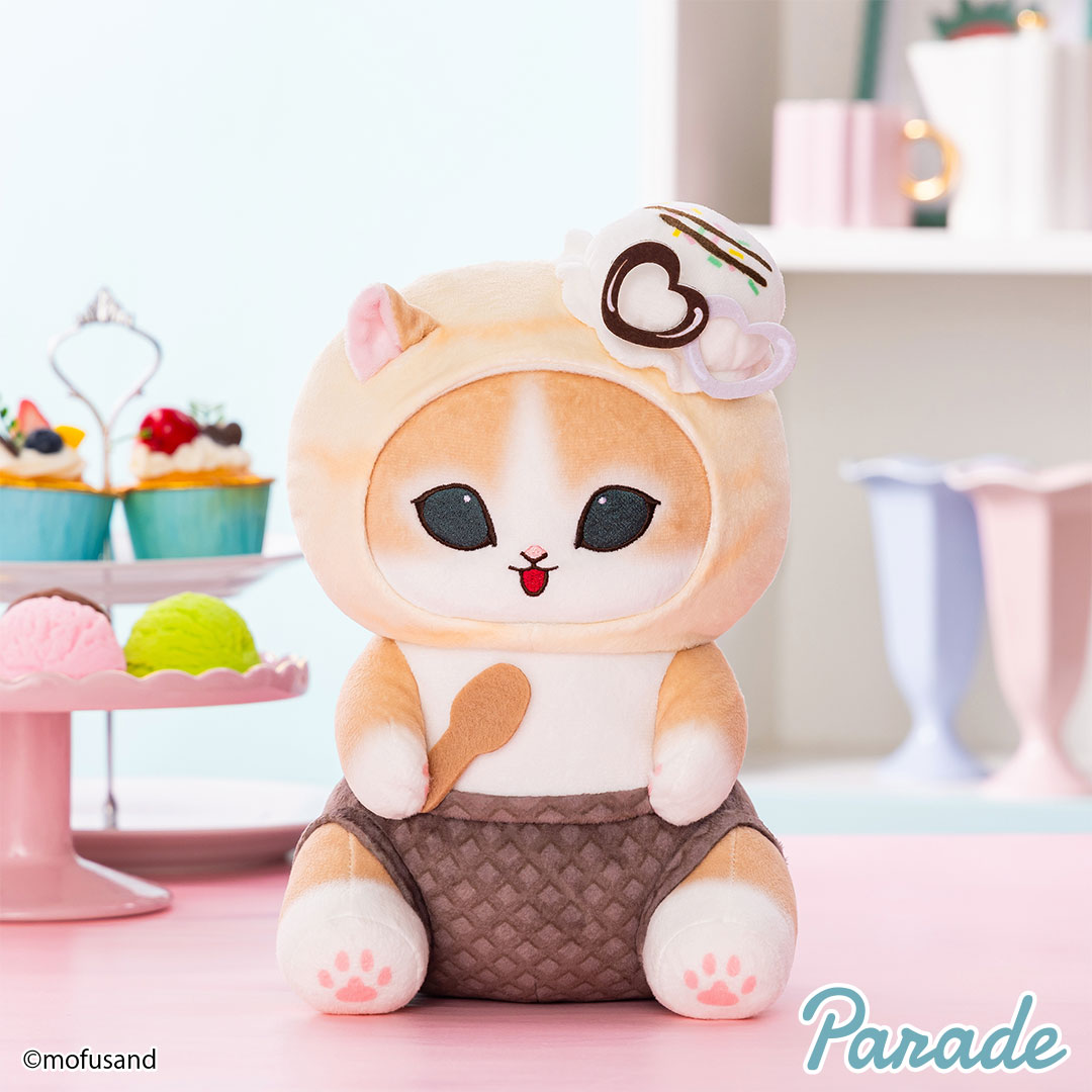 [PRE-ORDER] ตุ๊กตา Mofusand Ice-Cream Cat แมวโมฟุ แมวส้ม ไอศกรีม ขนาด สูง 30 cm ｍofusand アイスにゃんBIGぬいぐるみ