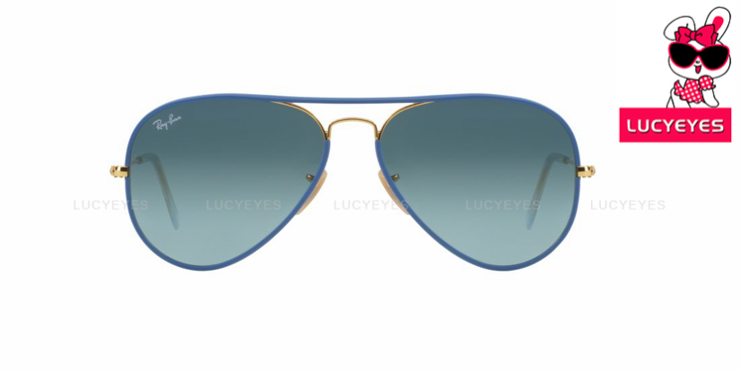RAYBAN RB3025JM 001/4M AVIATOR FULL COLOR Size 58 กรอบน้ำเงิน เลนส์น้ำเงินไล่สี 2