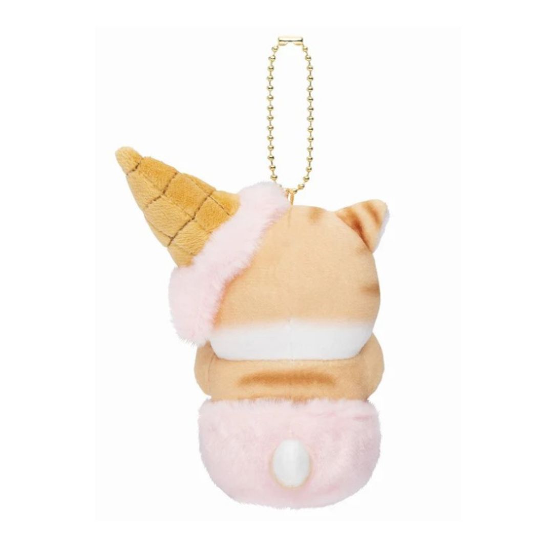 [PRE-ORDER] พวงกุญแจ ตุ๊กตา แมวโมฟุ ไอติม สตรอว์เบอร์รี่ mofusand Ice Nyan Mascot (Strawberry)