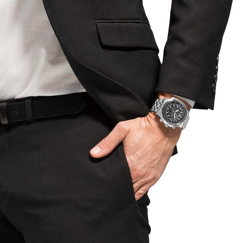 Citizen CB5860-86E นาฬิกาผู้ชาย Eco-Drive Promaster Sky Radio Controlled Chronograph Perpetual World Time Men's Watch