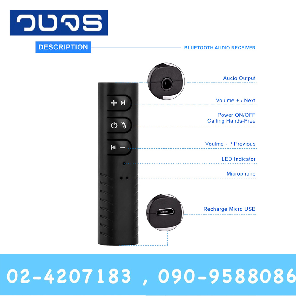 Car Bluetooth AUX 3.5mm Jack Bluetooth Receiver Handsfree Call