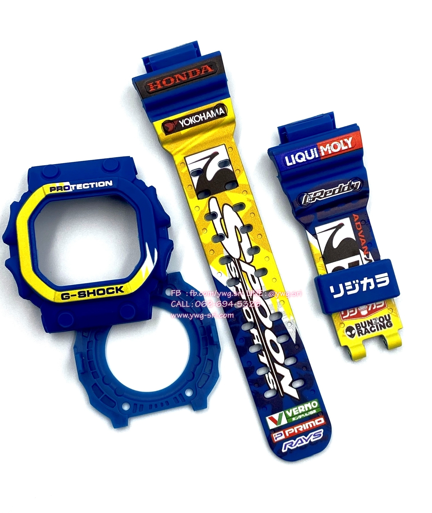 กรอบสาย G-SHOCK สีน้ำเงินด้าน สกรีนลาย SPOON 95 ใส่ได้กับรุ่น GX-56