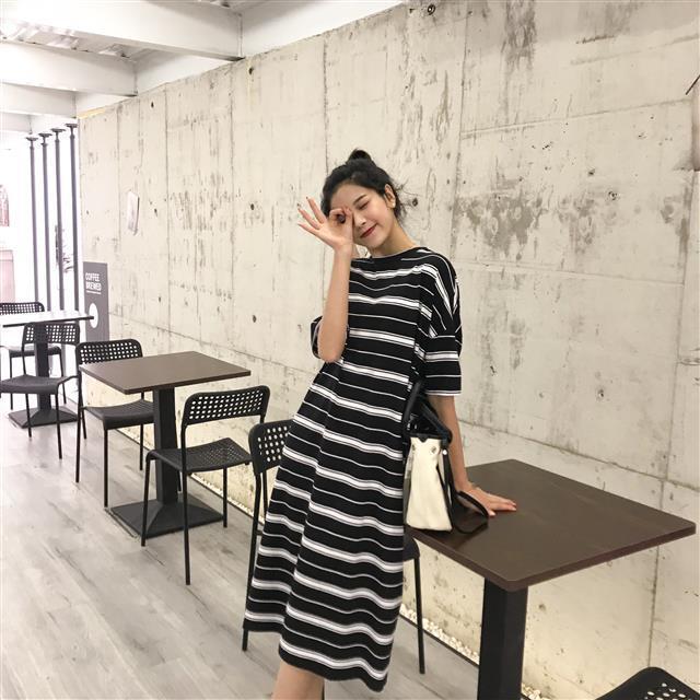 ชุดคลุมท้องแฟชั่นเกาหลี ผ้ายืดตัว เนื้อนิ่ม ใส่สบายค่ะ M L XL XXL