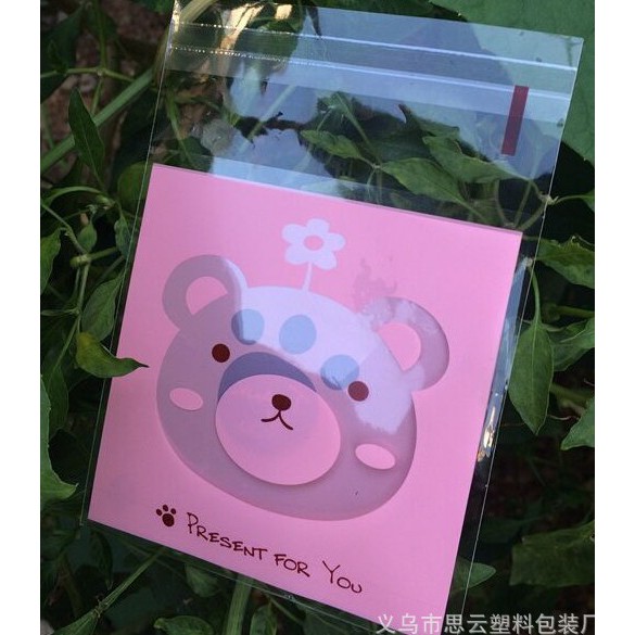 ถุงคุ๊กกี้ ฝากาว ขนาด 10x10 ซม. (95-100 ใบ) ชุดที่ 1/6