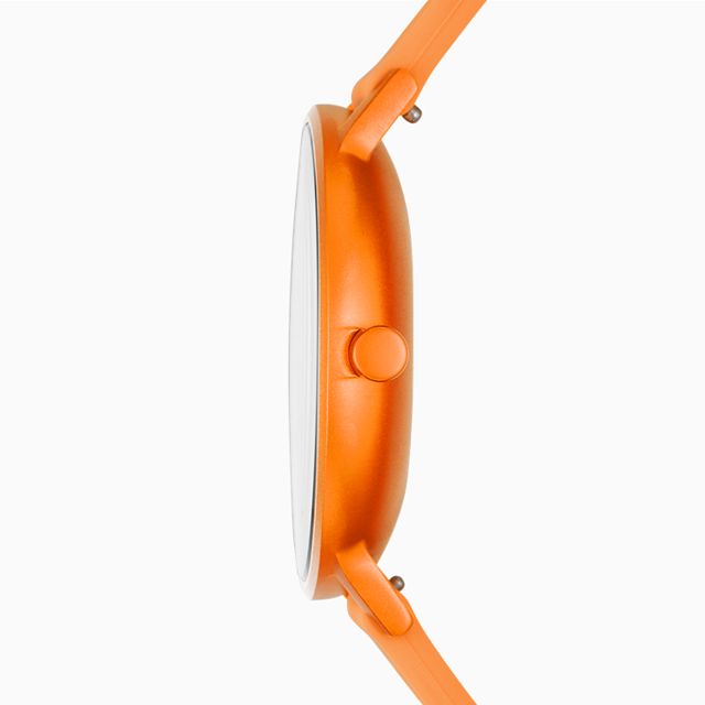 Skagen SKW6558 นาฬิกาผู้ชาย Aaren Kulor Neon Orange Silicone Quartz Men's Watch